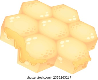 The bright yellow honeycomb of a little bee.