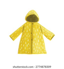 Bright yellow hooded raincoat designed for children lightweight rainwear