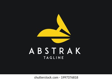 Bright yellow bright yellow H-shaped simple design symbol logo vektor