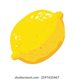 A bright yellow lemon with a textured peel. This vector illustration is perfect for food and citrus-themed designs.
