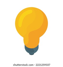 bright yellow light bulb over white
