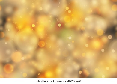 Bright yellow magic light in the dark, abstract background