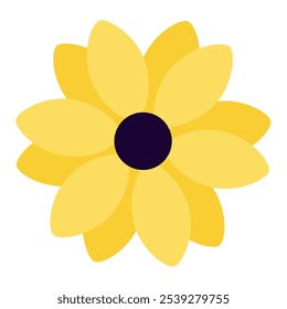 Bright yellow marigold flower illustration used in Day of the Dead celebrations, Vector illustration