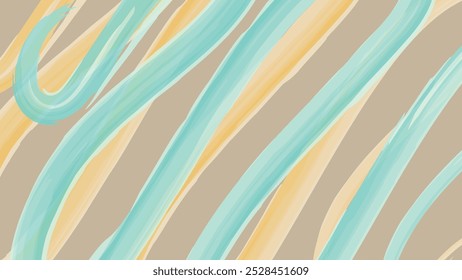 Bright yellow and mint green abstract fluid wave background with halftone, modern dynamic background.