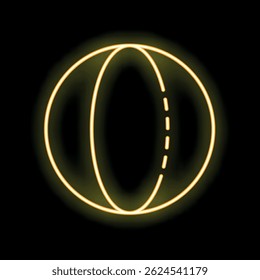 Bright yellow neon sign depicting a beach ball, perfect for attracting attention to your summer event or business