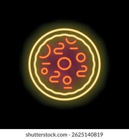 Bright yellow neon sign showing a delicious pizza, perfect for attracting hungry customers