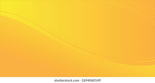 Hellgelber und orangefarbener abstrakter Hintergrund mit weichem Farbverlauf und gekrümmten Wellenlinien. Perfekt für Geschäftsvorlagen, Poster, Webbanner und Präsentationen.