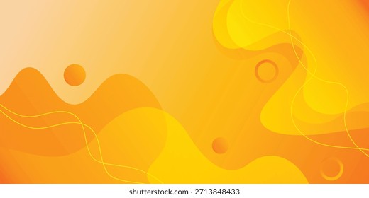 Fondo abstracto de onda fluida de gradiente naranja amarillo brillante