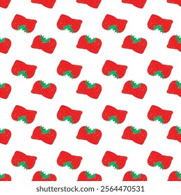 Bright Yellow Orange Pink Fruits Seamless Pattern. Great repeat pattern wth watermelon, oranges, figs and strawberries for textile, wallpaper, backgrounds, packaging designs.