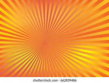 Bright yellow and orange rays background 