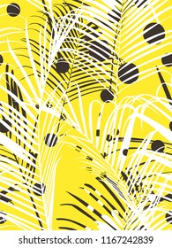 bright yellow palm seamless pattern