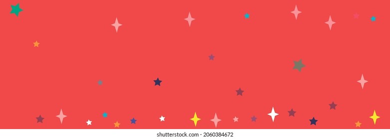 Bright Yellow Pink Orange Blue Violet Red Stars Pattern. Turquoise Vivid Stars Pastel Indigo Colorful White Background. Chaotic Sea Vibrant Lavender Green Print Multicolor Azure Sky Background.