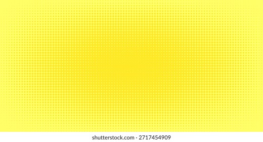 Fundo de pop art amarelo brilhante em estilo cômico retro com design de ponto de meio-tom, ilustração vetorial eps10