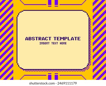 Hellgelber und violetter Abstrakter flacher Rahmenhintergrund, Pixel Art Style
