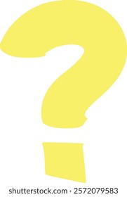 Bright yellow question mark symbolizing curiosity, confusion, or a need for information, prompting investigation and problem solving in various contexts