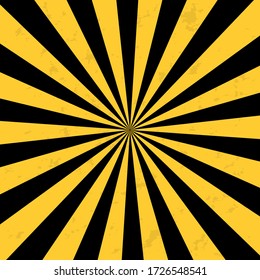 Bright yellow rays background. Comics in the style of pop art. Vector eps 10.