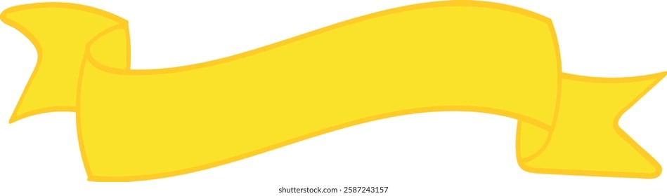 Bright Yellow Ribbon Banner: Cheerful Vector Design Element