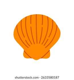 Bright yellow scallop shell with simple rounded shape