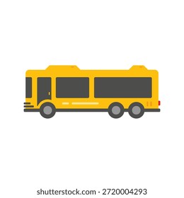 Una ilustración amarilla brillante del autobús escolar en un fondo blanco, perfecto para los proyectos educativos o relacionados con el transporte. El autobús presenta un diseño simple e icónico con un color amarillo intenso y ventanas y ruedas de color gris oscuro.