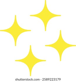 Bright Yellow Sparkles on White Background for Celebrations and Decorative Designs