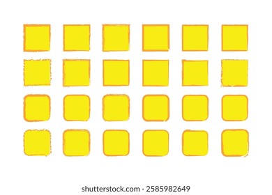 Bright Yellow Square Icons with Hand-Painted Texture.