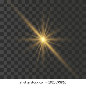 
Una estrella amarilla brillante estalla sobre un fondo transparente.