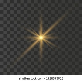 
A bright yellow star explodes on a transparent background.