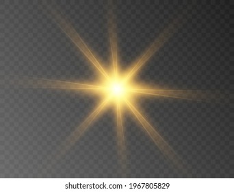Una estrella amarilla brillante estalla sobre un fondo transparente.