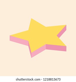 Bright yellow star icon vector