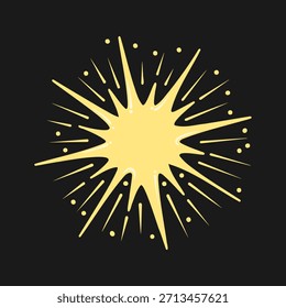 Elemento amarillo brillante de la explosión de Starburst para el arte Pop del cómic y el diseño de la celebración
