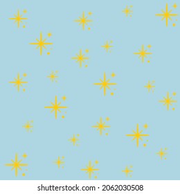 bright yellow stars with a glittering blue background