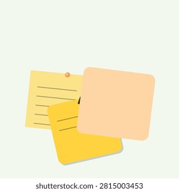 A bright yellow sticky note clipped to a peach folder, ready for notes with a pen on top.