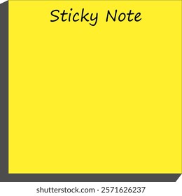 Bright yellow sticky note, perfect for presentations, planners, reminders, or digital designs. Clean and minimalistic style