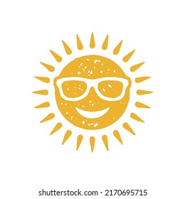 sun with sunglasses clipart