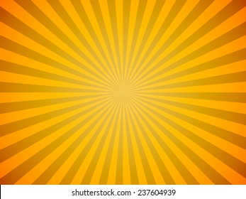 Bright yellow sun burst horizontal vector background.