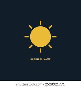 Bright yellow sun icon on a dark background