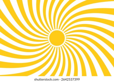 Bright yellow sun rays background vector design evokes energy and positivity