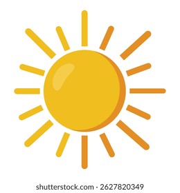Bright yellow sun rays summer