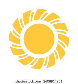 Bright yellow sun round shape