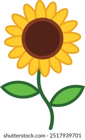 Bright Yellow Sunflower Vector Illustration