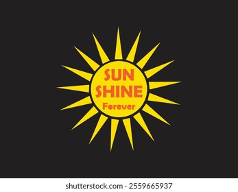 Bright yellow sunshine t shirt design for summer happiness