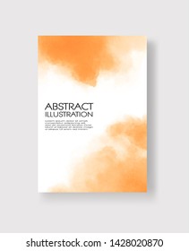 Bright yellow textures, abstract hand painted watercolor banner, greeting card or invitation templates, vector illustration.