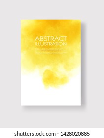 Bright yellow textures, abstract hand painted watercolor banner, greeting card or invitation templates, vector illustration.