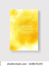 Bright yellow textures, abstract hand painted watercolor banner, greeting card or invitation templates, vector illustration.