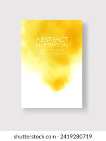 Bright yellow textures, abstract hand painted watercolor banner, greeting card or invitation templates, vector illustration.