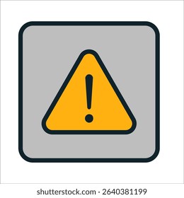 A bright yellow triangle with an exclamation mark inside is set against a light gray background. This caution sign is commonly used to alert individuals to potential hazards.