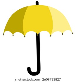 Bright Yellow Umbrella with Scalloped Edge Design