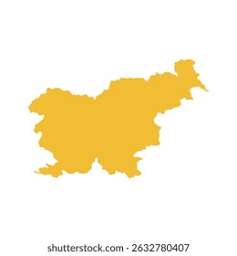 Mapa do vetor amarelo brilhante da Eslovênia