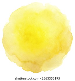 Bright yellow watercolor splash evoking warmth and joy in artistic expression.