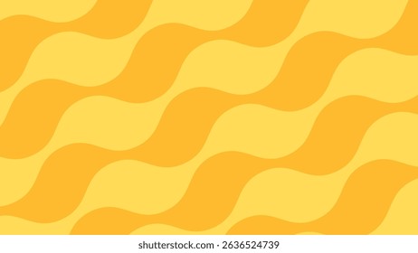 A bright yellow waves background. Yellow wavy stripes summer texture. Summer vibes yellow sunny illustration.